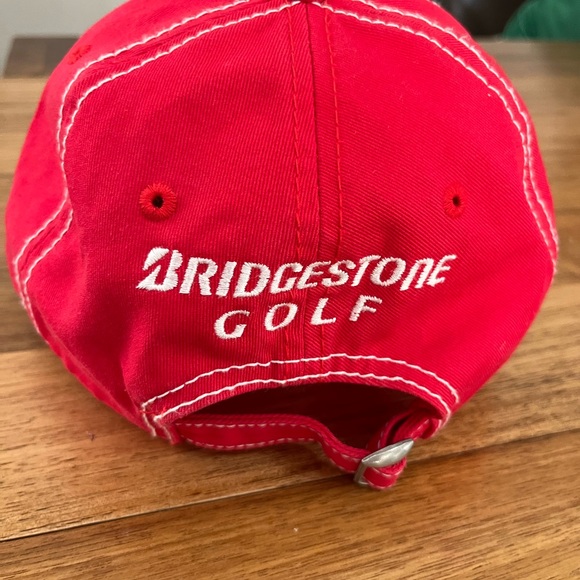 Bridgestone golf soft baseball cap adjustable red - Picture 2 of 5